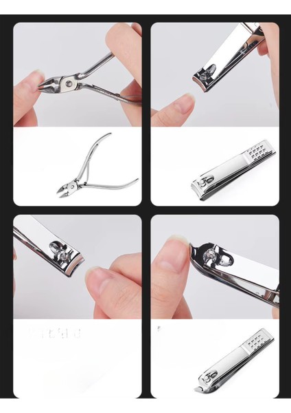 Suni Deri Çantalı, 12 Parça Siyah Veya Krom Nikel Tırnak Bakım, Manikür, Pedikür Seti