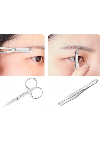 Suni Deri Çantalı, 12 Parça Siyah Veya Krom Nikel Tırnak Bakım, Manikür, Pedikür Seti