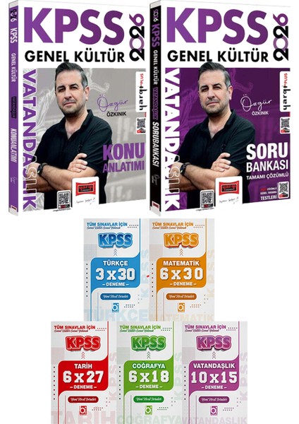 2026 Kpss Vatandaşlık Konu Anlatımı ve Soru (Özgür Özkınık) - 5 Ders 31 Deneme