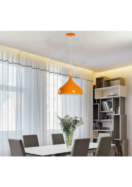 Turuncu Tekli Metal Sarkıt Avize Modern Çocuk Odası Bebek Odası E27 Uyumlu
