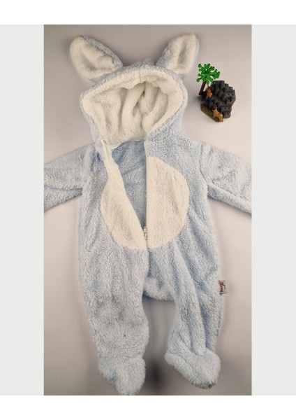 Tavşan Kulaklı Pembe/mavi Welsoft Bebek Tulum – Kapüşonlu Kışlık 0-12 Ay fiyatları