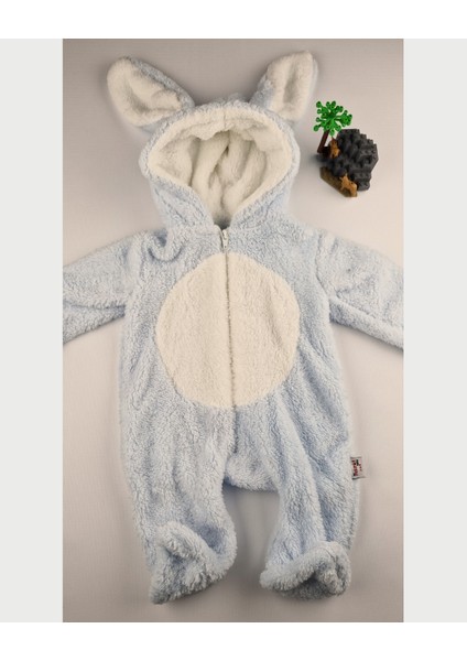 Tavşan Kulaklı Pembe/mavi Welsoft Bebek Tulum – Kapüşonlu Kışlık 0-12 Ay indirimleri