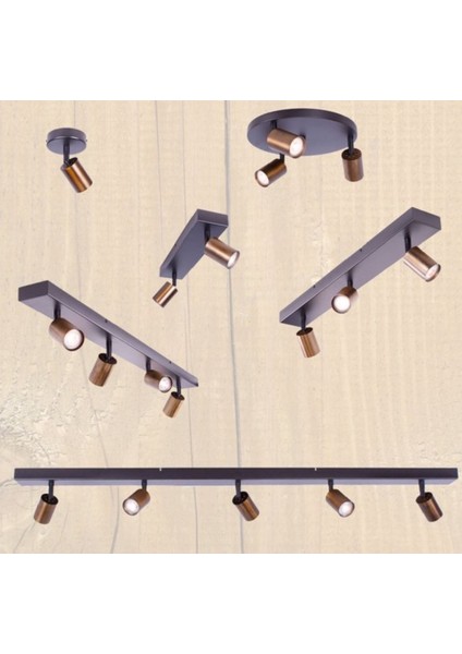 Modern Siyah Bakır Eskitme 120 cm 4’lü Hareketli Spot Avize GU10 LED Ampul Dahil fırsatları