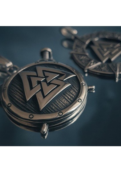 Viking Kolye Seti 2'li | Valknut Sembollü Paslanmaz Çelik Erkek Kolye fiyatları