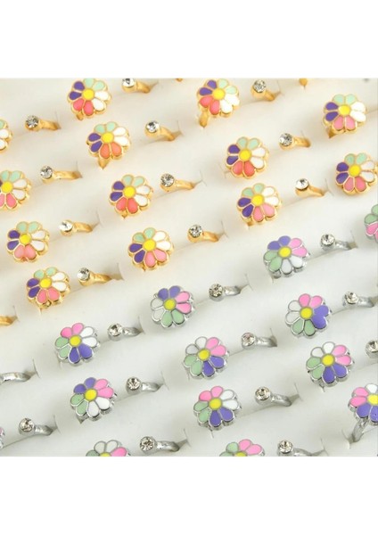 Nrzsnt Papatya Mineli Taşlı Eklem Yüzük 1 Adet-Sarı fiyatları