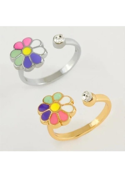 Nrzsnt Papatya Mineli Taşlı Eklem Yüzük 1 Adet-Sarı modelleri