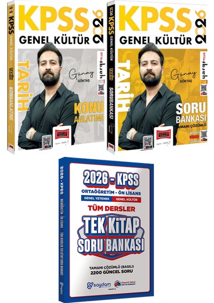 2026 Kpss Tarih Konu Anlatımı ve Soru Bankası (Günay Göktaş) - Ortaöğretim Ön Lisans Tek Kitap Soru