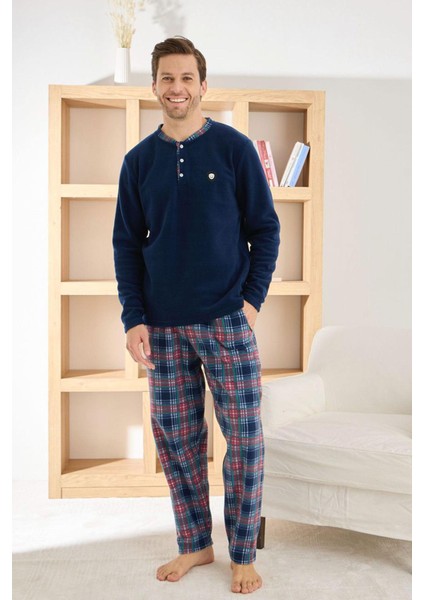 Erkek Düğme Yaka Kışlık Polar Pijama Takımı 6100/6,1 - 1 Adet fiyatları