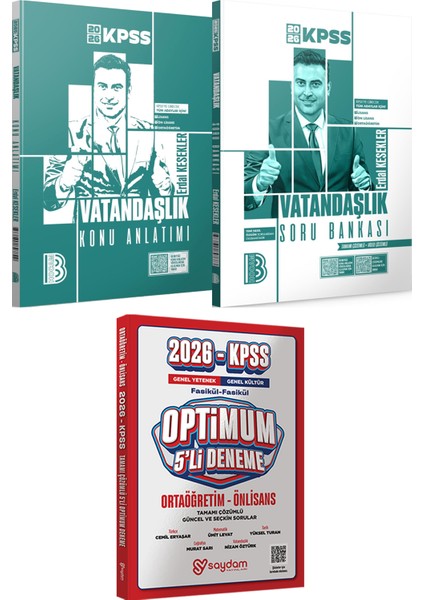 2026 Kpss Vatandaşlık Konu Anlatımı ve Çözümlü Soru Bankası - Optimum 5 Deneme