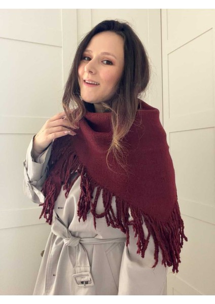 Üçgen Püsküllü Atkı