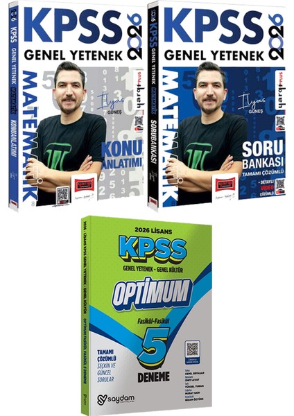 2026 Kpss Matematik Konu Anlatımı ve Soru Bankası (Ilyas Güneş) - Lisans Optimum 5 Deneme