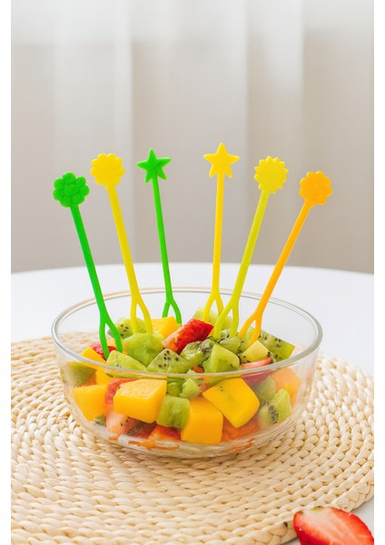 Plastik Renkli Sunum Cips Meyve Çatalı 1000 Adet fırsatları