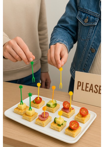 Plastik Renkli Sunum Cips Meyve Çatalı 1000 Adet indirimleri