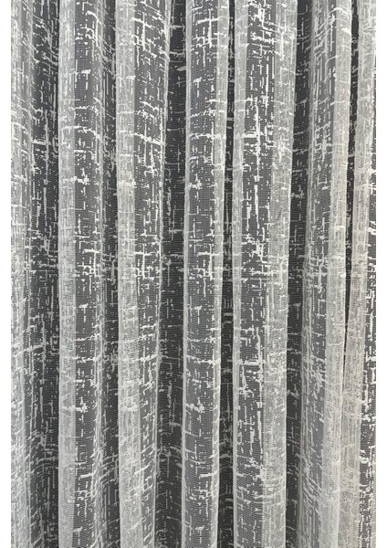 Sofya Jakar Desenli 1'e 3 Sık Pileli Tül Perde Ekru modelleri