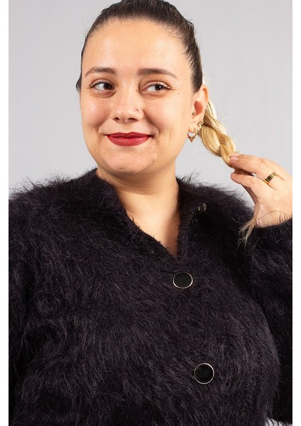 Siyah Sakallı Triko Hırka – Yumuşak Dokulu Kadın Hırka modelleri