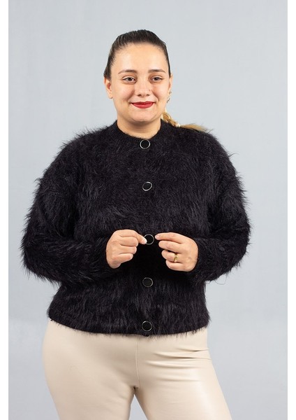 Siyah Sakallı Triko Hırka – Yumuşak Dokulu Kadın Hırka fırsatları