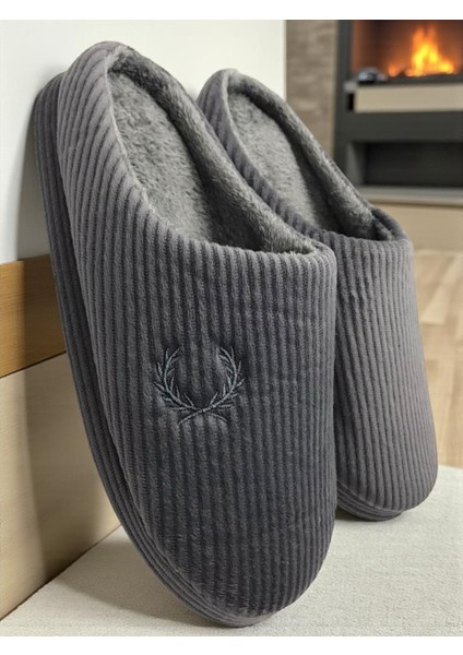 Erkek Ev Terliği Ses Yapmayan Yumuşak Rahat Taban Içi Yünlü Terlik