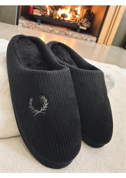Erkek Ev Terliği Ses Yapmayan Yumuşak Rahat Taban Içi Yünlü Terlik