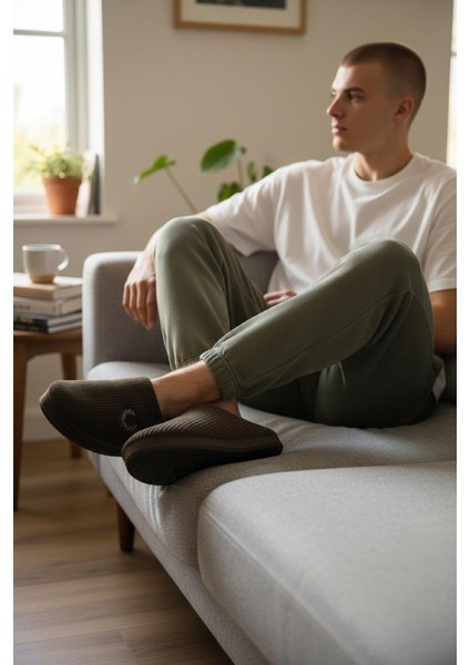 Erkek Ev Terliği Ses Yapmayan Yumuşak Rahat Taban Içi Yünlü Terlik fiyatları