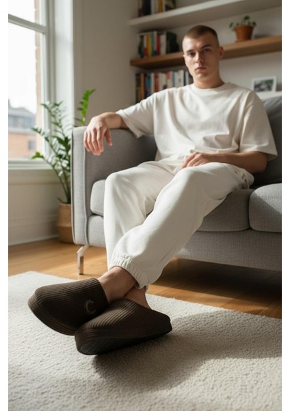 Erkek Ev Terliği Ses Yapmayan Yumuşak Rahat Taban Içi Yünlü Terlik indirimleri