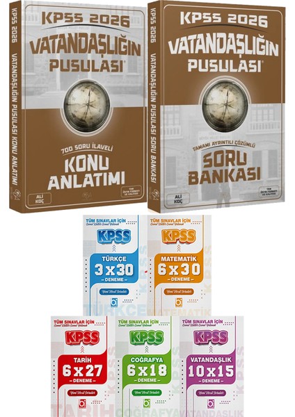 2026 Kpss Vatandaşlığın Pusulası Konu Anlatımı ve Soru Bankası - 5 Ders 31 Deneme