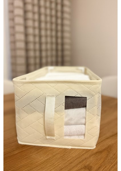 1 Adet Çelik Çerçeveli Katlanabilir Dolap Içi Raf Düzenleyici 25X45X20CM Krem Gardırop Organizer fırsatları