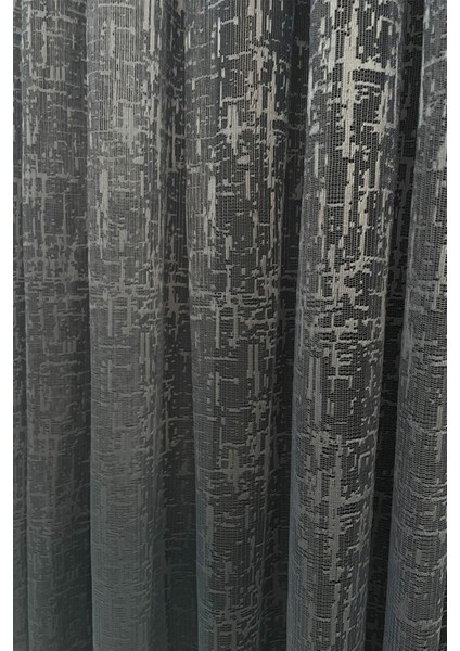 Sofya Jakar Desenli Tül Perde Antrasit (Pilesiz) fırsatları
