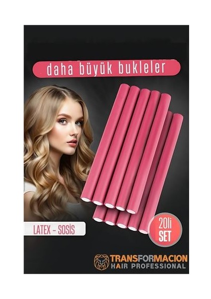 Winwinstore Sosis Latex Bigudi - Isısız Saç Bigudisi 17 mm 20 Adet