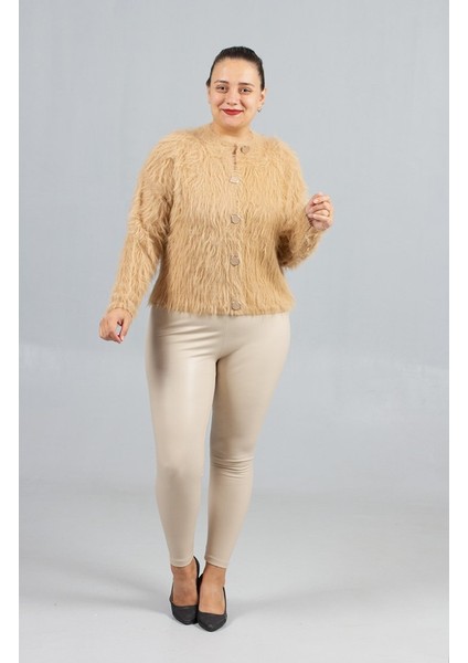 Camel Sakallı Triko Hırka – Yumuşak Dokulu Kadın Hırka modelleri