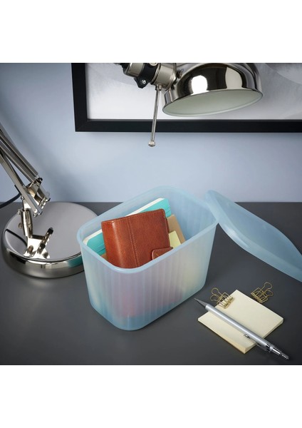 Rykta Kapaklı Kutu Şeffaf Gri Mavi 12 x 18 x 12 cm 1.5 Lt modelleri