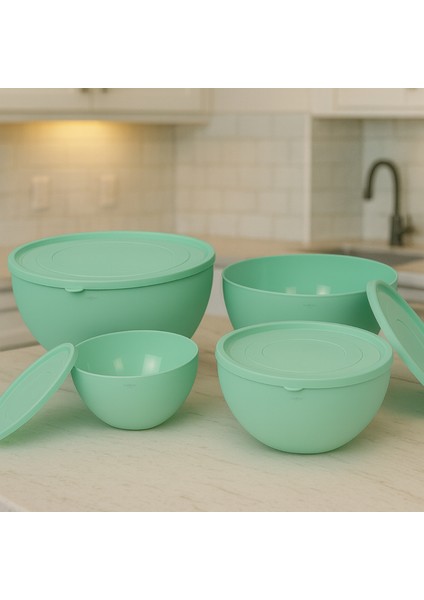 Kapaklı 4’lü Kase Seti – Erzak Saklama Kabı - Hava Geçirmez, Bpa Içermez, Çok Amaçlı Saklama Kapları