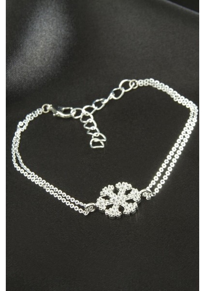 Nrzsnt Kartanesi Zirkon Taşlı Bileklik-Gümüş Rengi