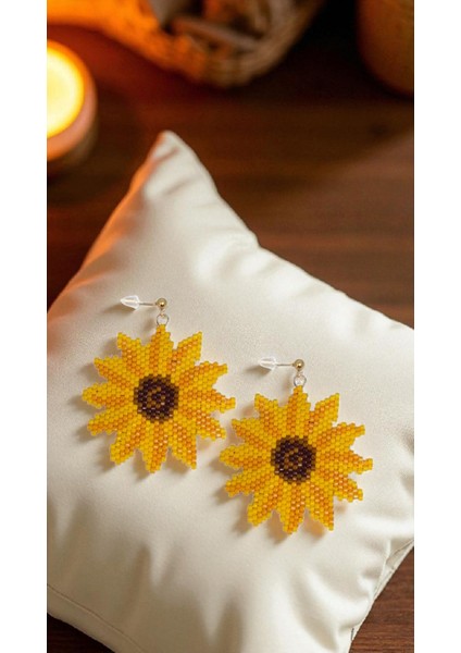 Miyuki Boncuk El Yapımı Ayçiçek Küpe fiyatları