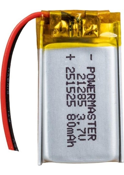 251525 3.7 Volt 80 Mah Lityum Polimer Pil