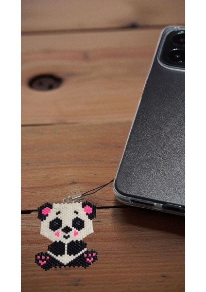 Miyuki Boncuk El Yapımı Panda Telefon Çarmı - Charm