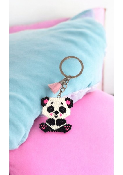 Miyuki Boncuk El Yapımı Panda Anahtarlık/çanta Süsü