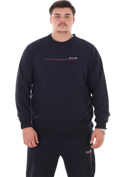 Erkek Büyük Beden 154 Kiloya Kadar Uygun Bedenli 2 Iplik Bisiklet Yaka Eşofman Takımı