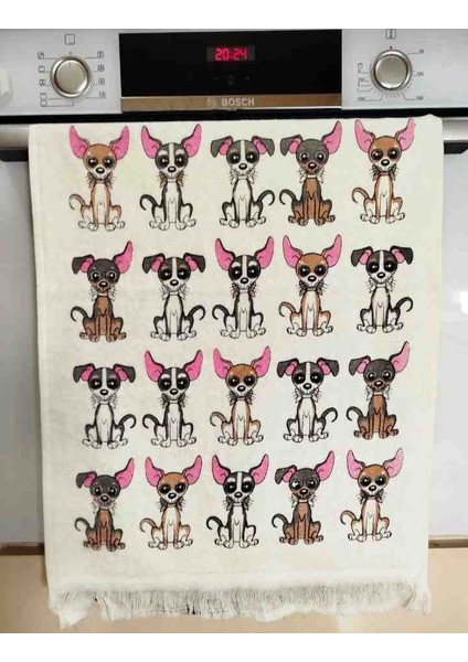 %100 Pamuk 3lü 40×60 Baskılı Mutfak Havlusu