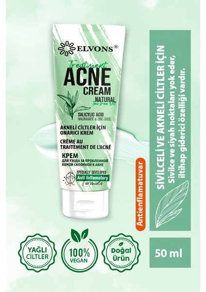 Sivilce ve Akne Karşıtı Yüz Kremi, Onarıcı Krem 50ML