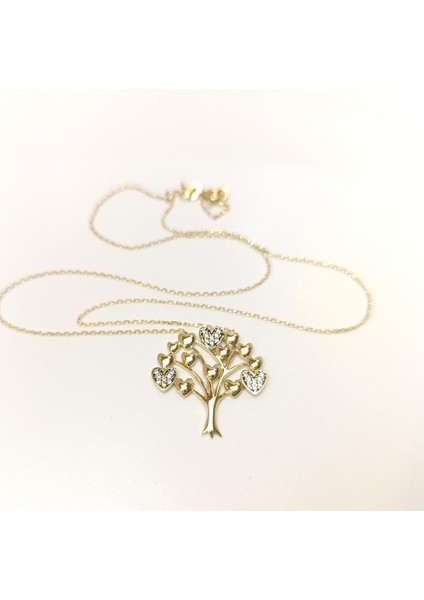 Kalpli Hayat Ağacı Kolye 14 Ayar Altın Hd Videolu fırsatları