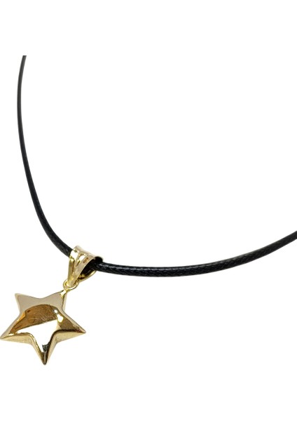 15.2mm Tombiş Yıldız Kolye 14 Ayar Altın Hd Videolu