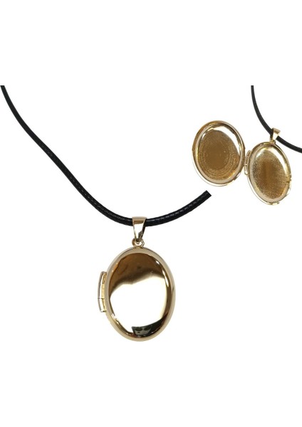 30MM Açılır Oval Resim Kutusu Kolye 14 Ayar Altın Hd Videolu