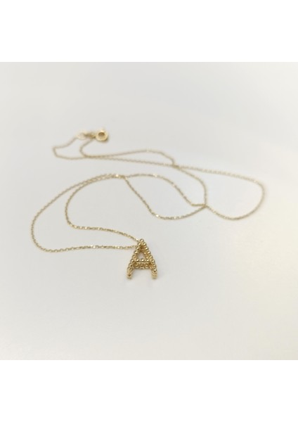 A Harfi Kolye 14 Ayar Altın Hd Videolu modelleri