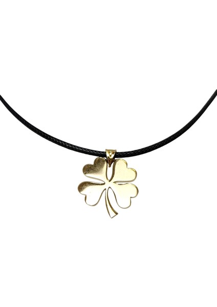 19.5mm Yonca Kolye 14 Ayar Altın Hd Videolu