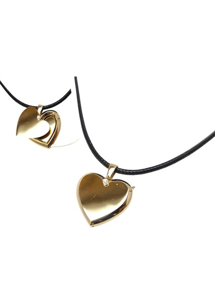 23MM Açılır Kalpli Resim Kutusu Kolye 14 Ayar Altın Hd Videolu