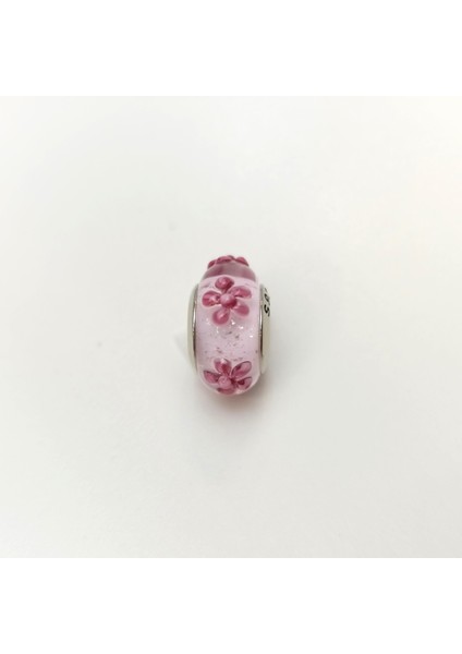 Pembe Çiçekli Charm 925 Ayar Gümüş Hd Videolu modelleri