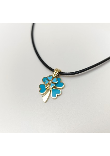 Mineli Yonca Kolye 14 Ayar Altın Hd Videolu modelleri