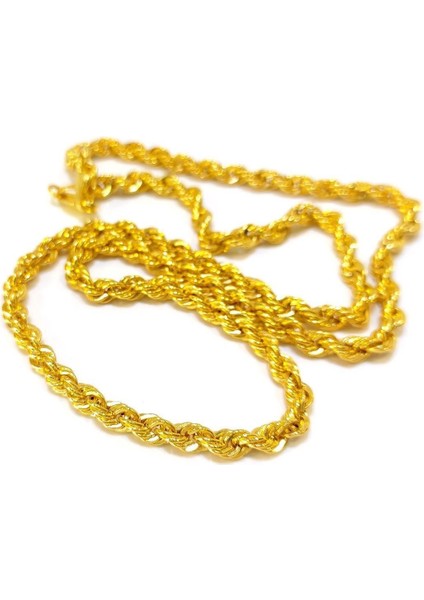 70CM 3.8mm Halat Zincir 14 Ayar Altın 4K Videolu