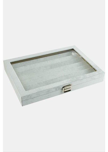 Nrzsnt Cam Kapaklı Anfora Kumaş Küpe Standı 24X34 Cm-Mor