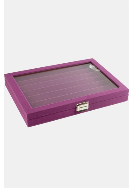 Nrzsnt Cam Kapaklı Anfora Kumaş Küpe Standı 24X34 Cm-Mor modelleri